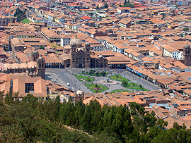 Plaza de Armas z ptaí perspektivy